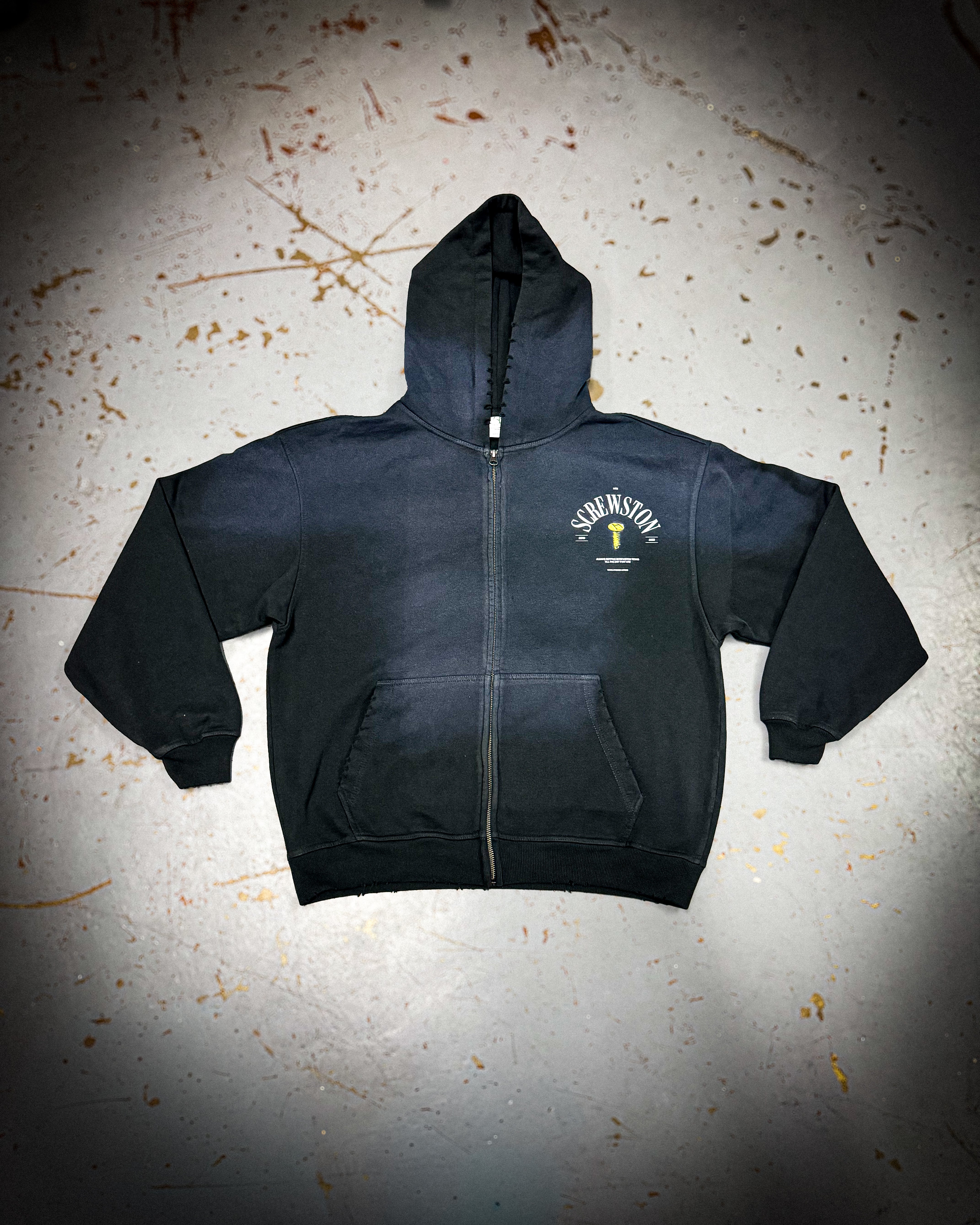 Screwston Distressed Zip-up / Cordless 14oz. | Always Repping' Screwston