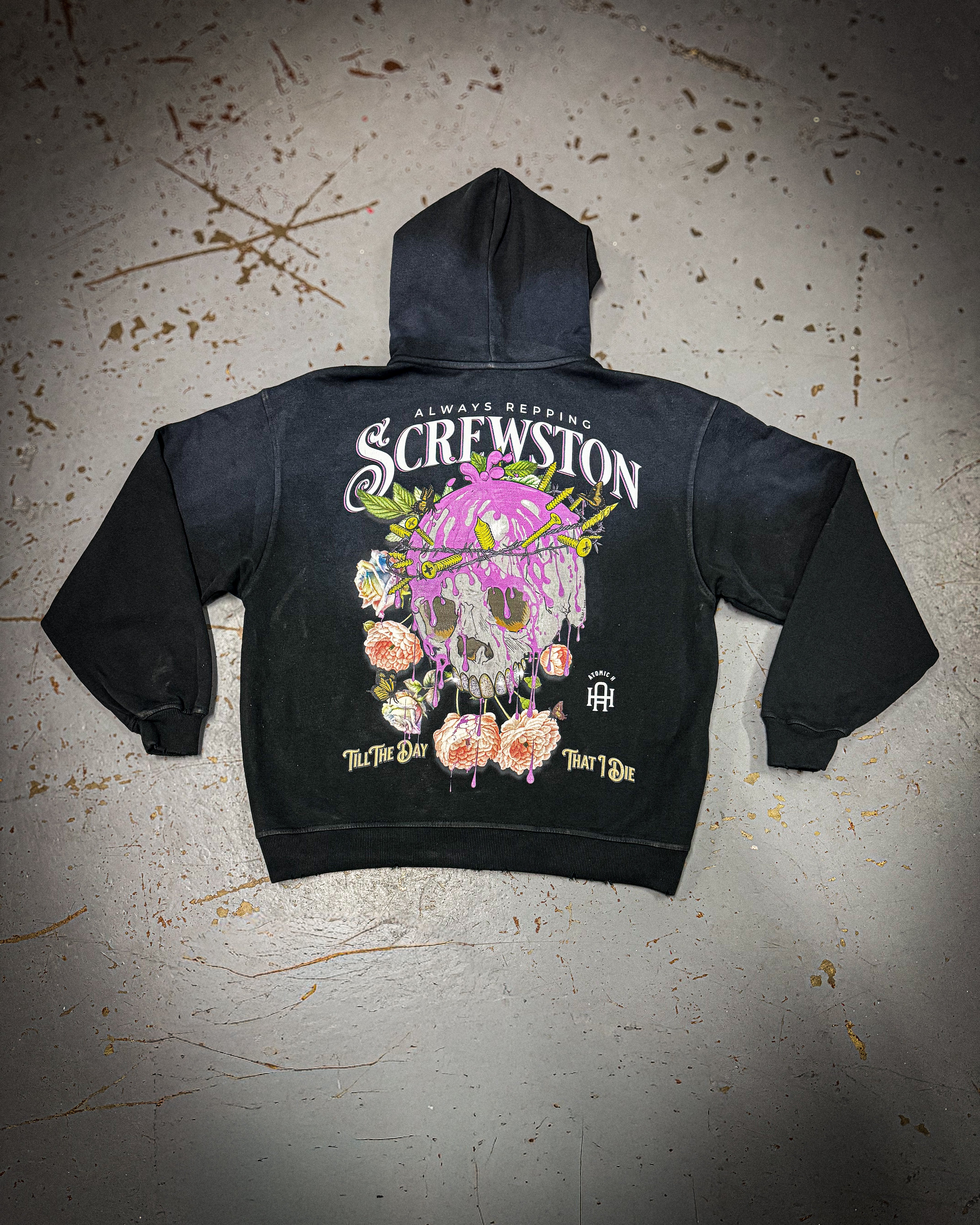 Screwston Distressed Zip-up / Cordless 14oz. | Always Repping' Screwston