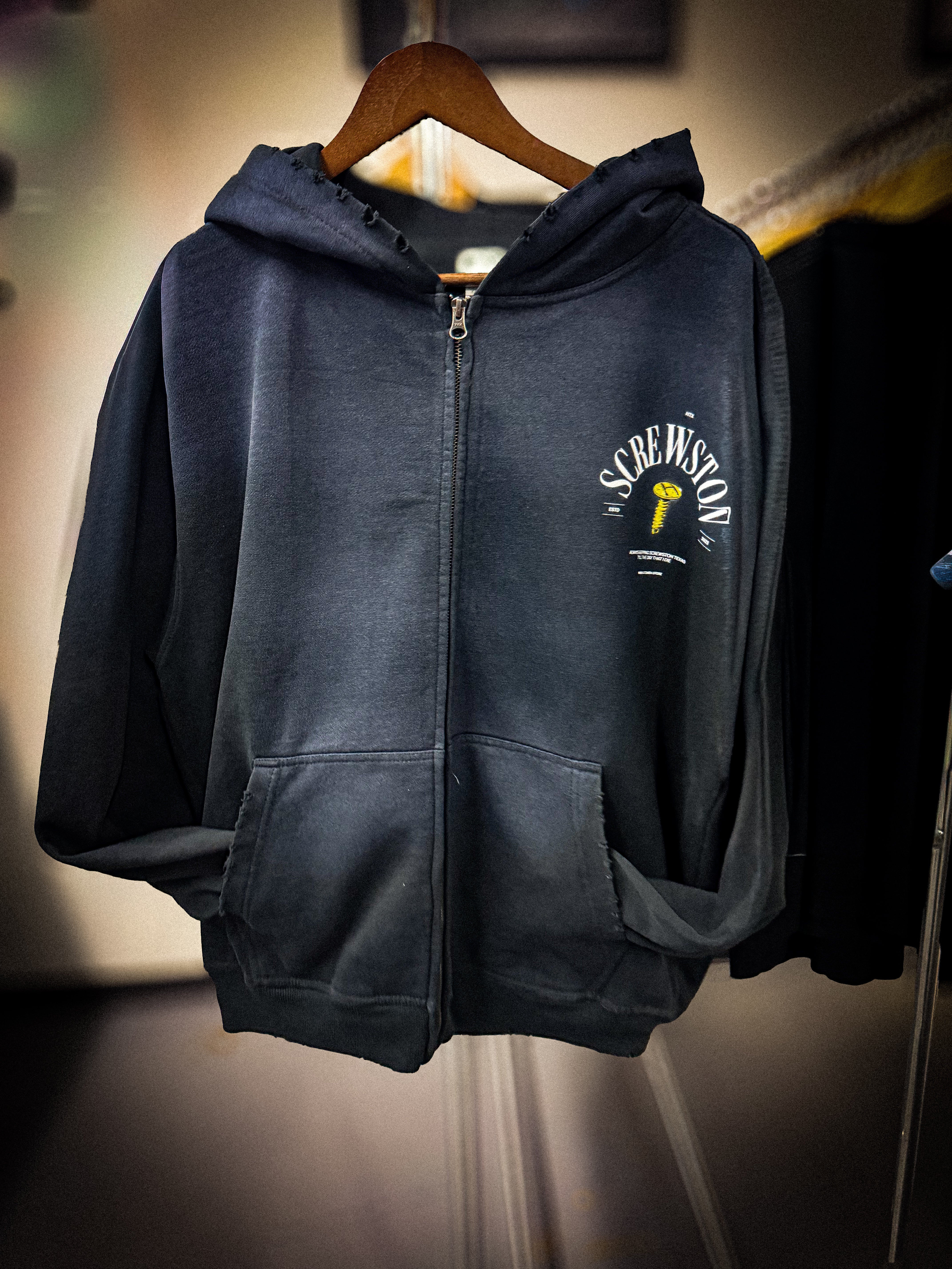 Screwston Distressed Zip-up / Cordless 14oz. | Always Repping' Screwston